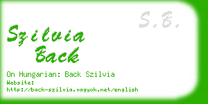 szilvia back business card